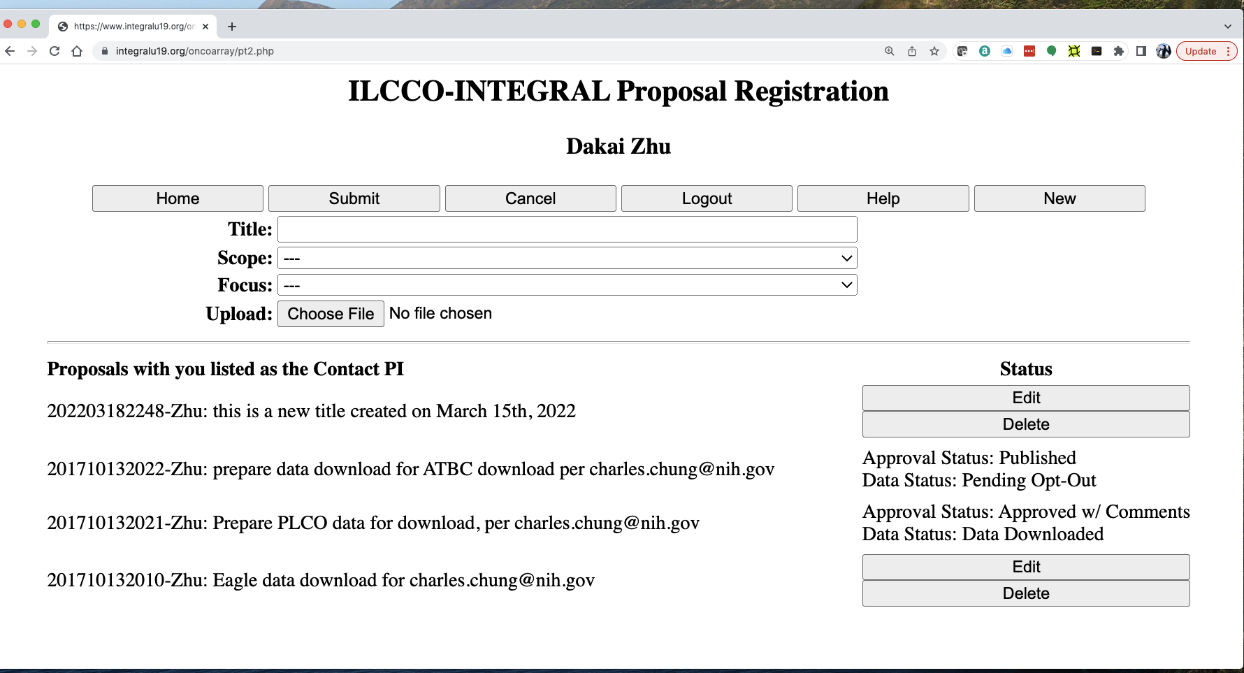 proposal registration
